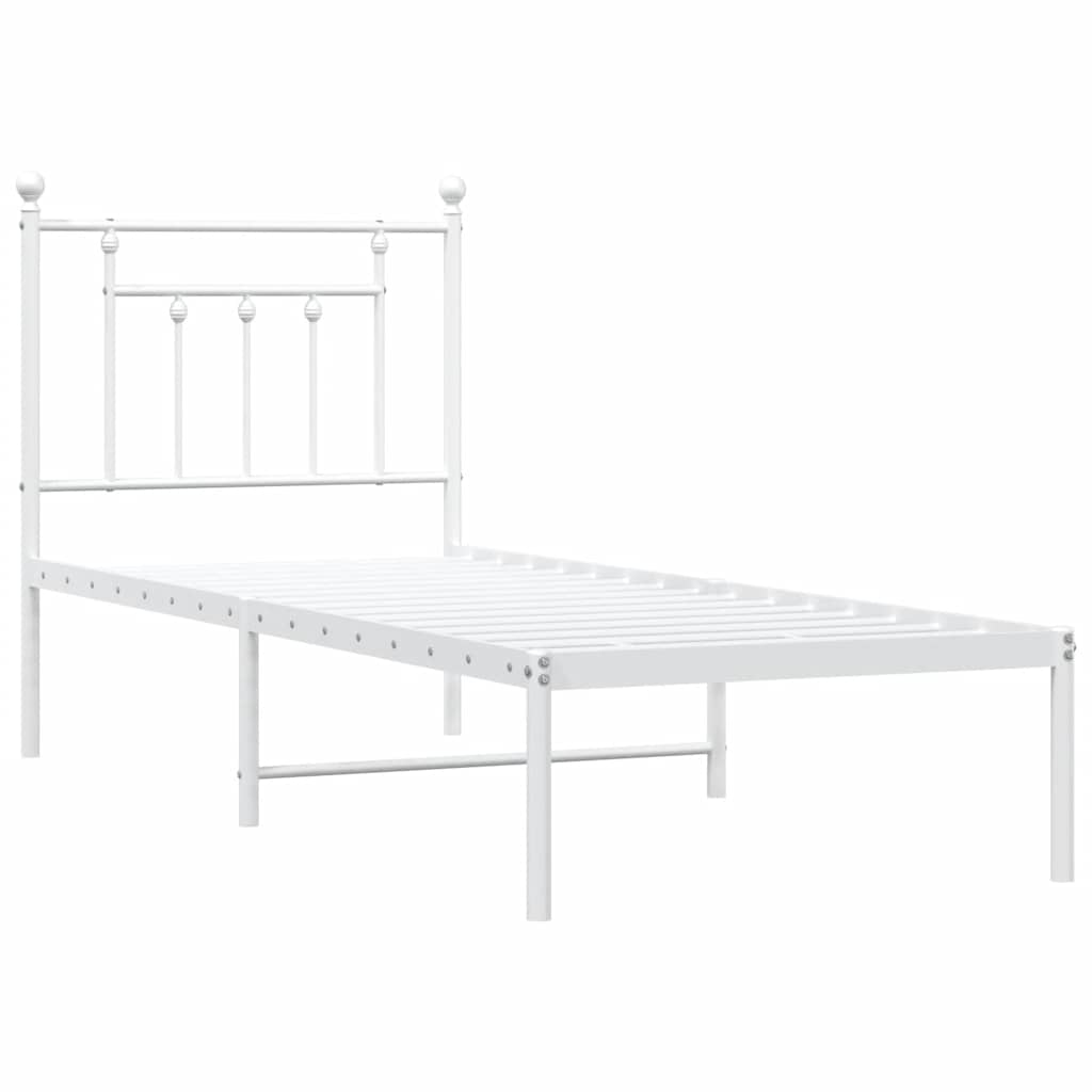 Estrutura de cama sem colchão com cabeceira 75x190 cm branco