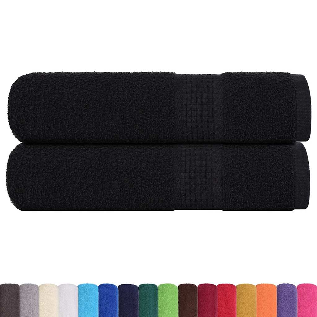 Toalhas de mãos frogn 2 pcs 50x100 cm 360 g/m² preto