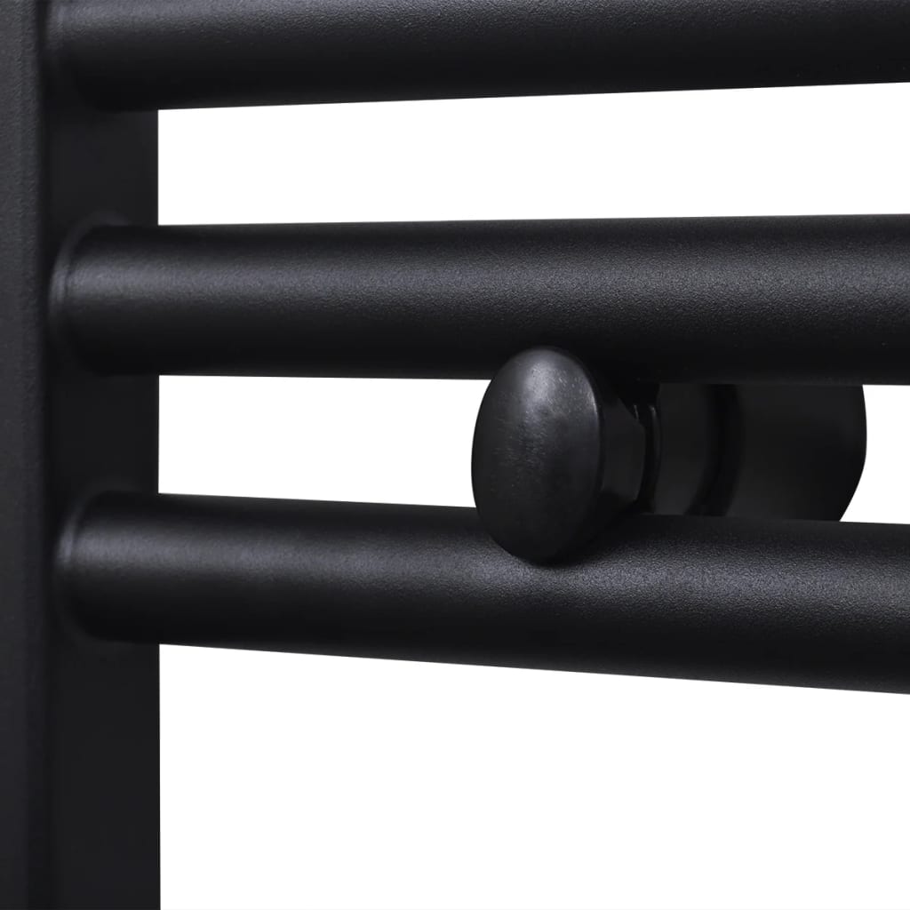 Aquecedor toalhas casa de banho curvo 500 x 1160 mm preto