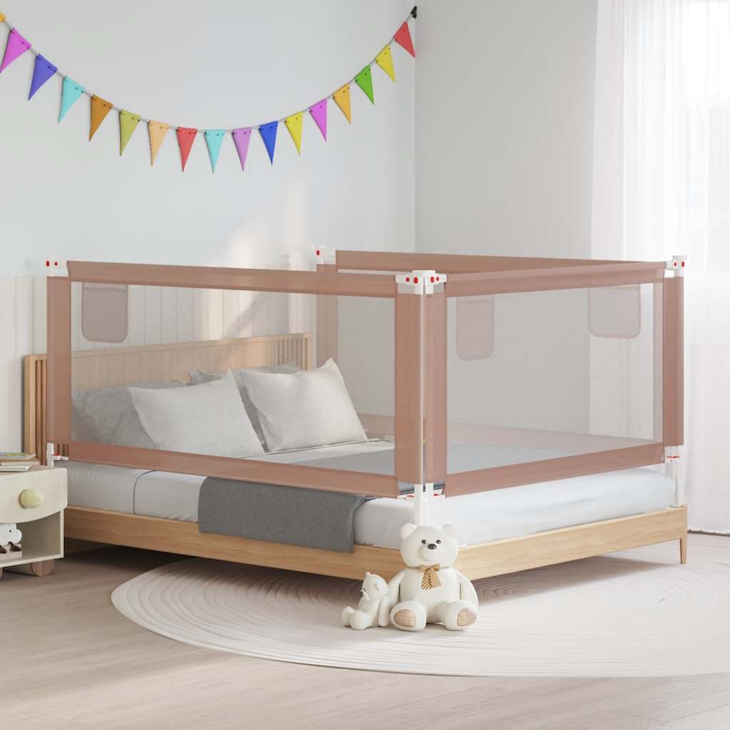 Barra segur. p/ cama infantil tecido 190x25cm cinza-acastanhado