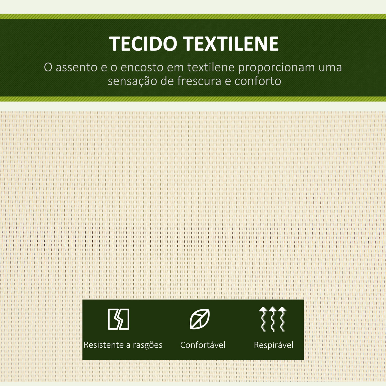 Baloiço de jardim exterior de 2 lugares com toldo ajustável e estrutura em aço assentos textilene 140x118x162 cm bege