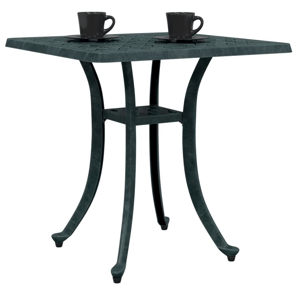 Mesa de jardim 53x53x53 cm alumínio fundido verde