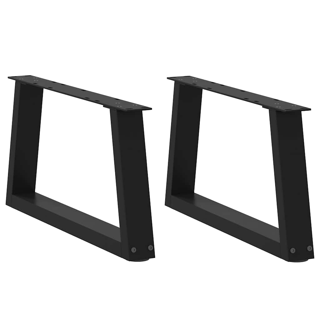 Pés para mesa de centro em v 2 peças preto 50x(30-31,3) cm aço