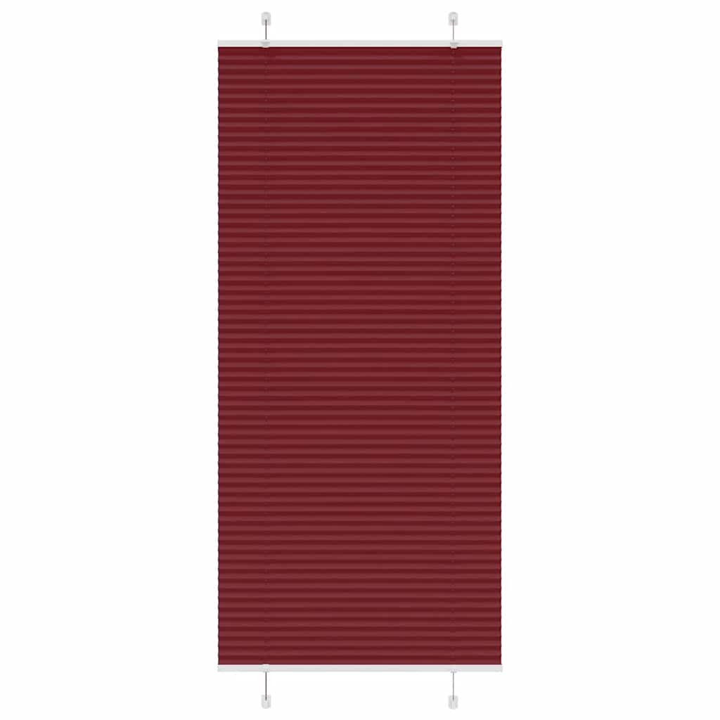 Plissado cego bordéus vermelho 85x200 cm largura tecido