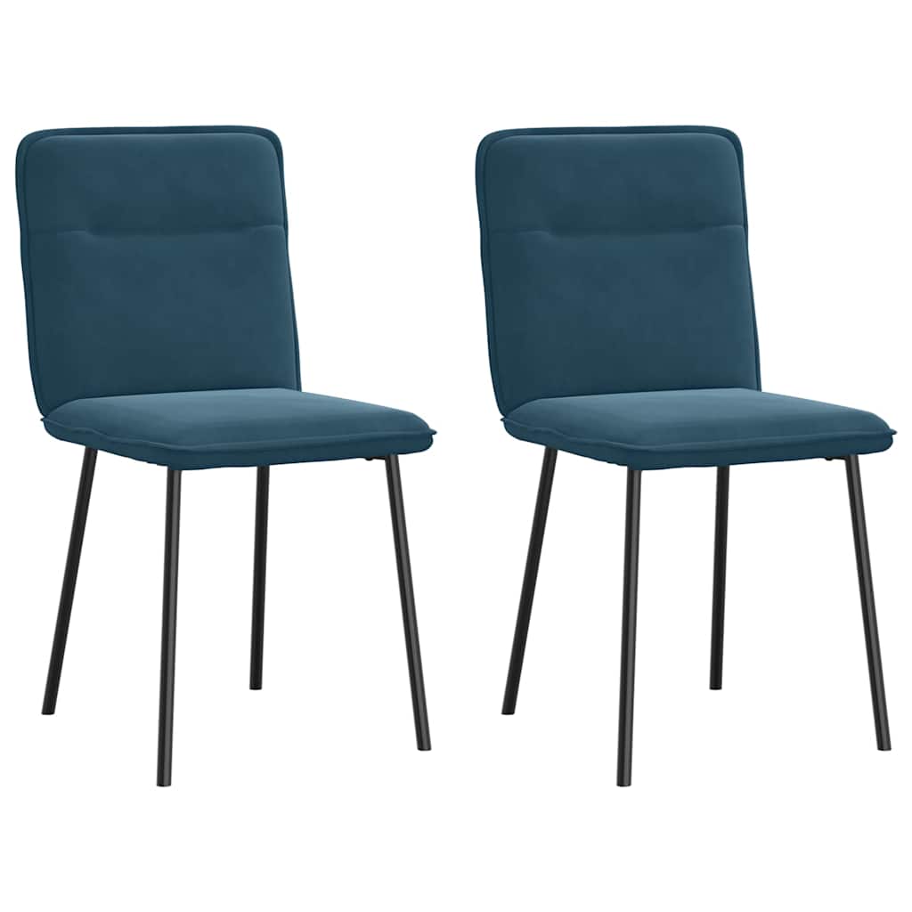 Cadeiras de jantar 2 pcs veludo azul