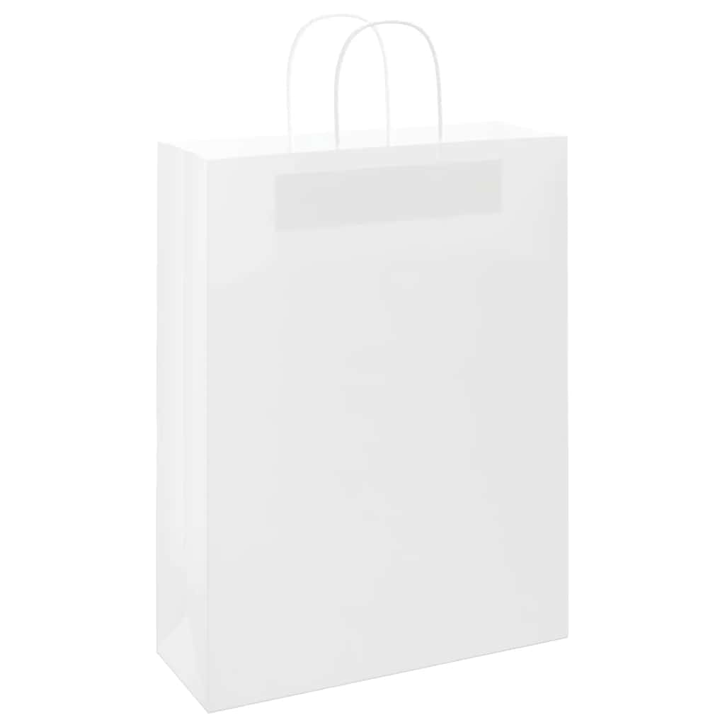 Sacos de papel 250 unid com alças branco 32x12x42 cm