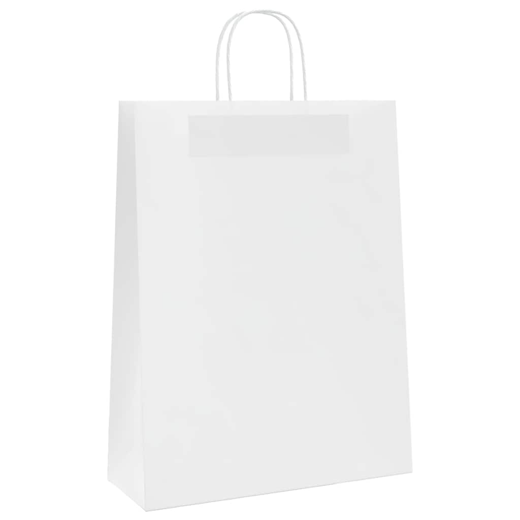 Sacos de papel 250 unid com alças branco 32x12x42 cm