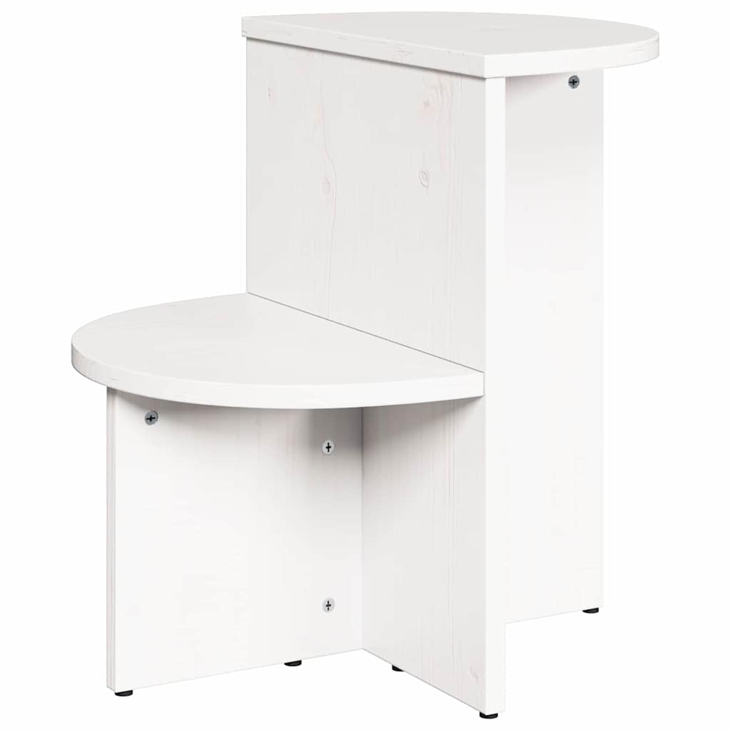 Mesa de centro branco 50 x 40 x 50 cm madeira de pinho maciça