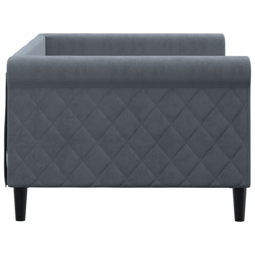 Sofá-cama 90x200 cm veludo cinzento-escuro