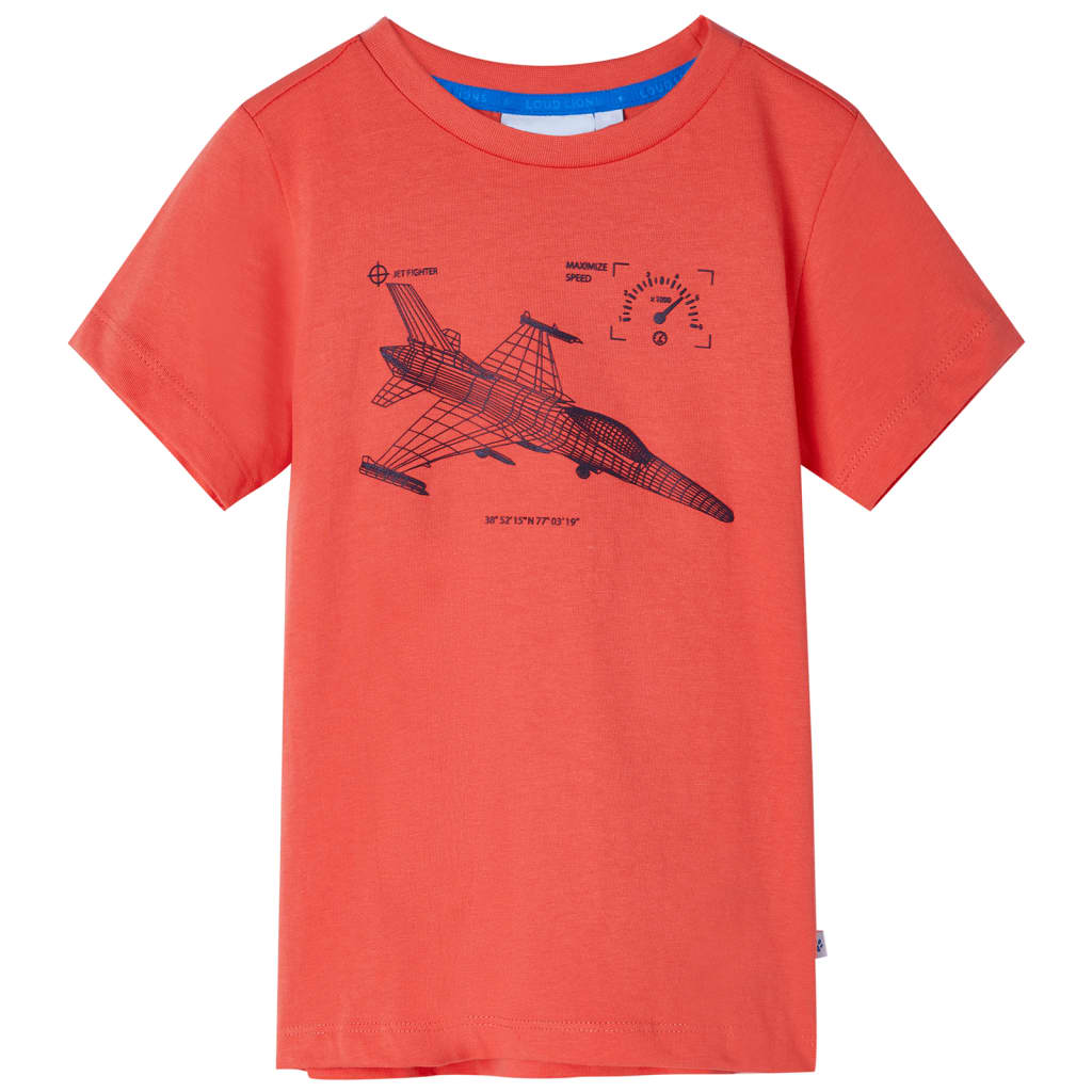 T-shirt para criança vermelho-claro 128