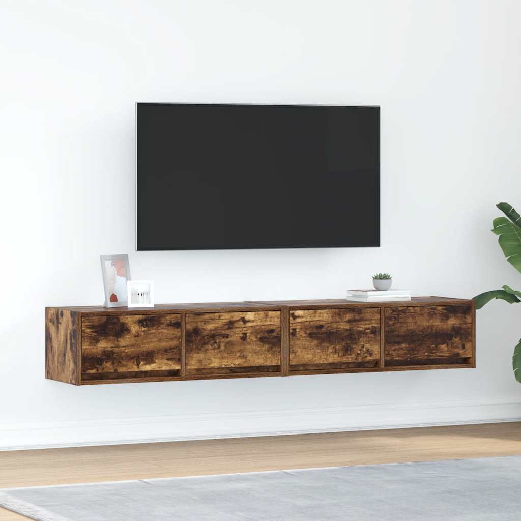 Móveis de TV 2pcs 80x31x25,5cm deriv. madeira carvalho fumado