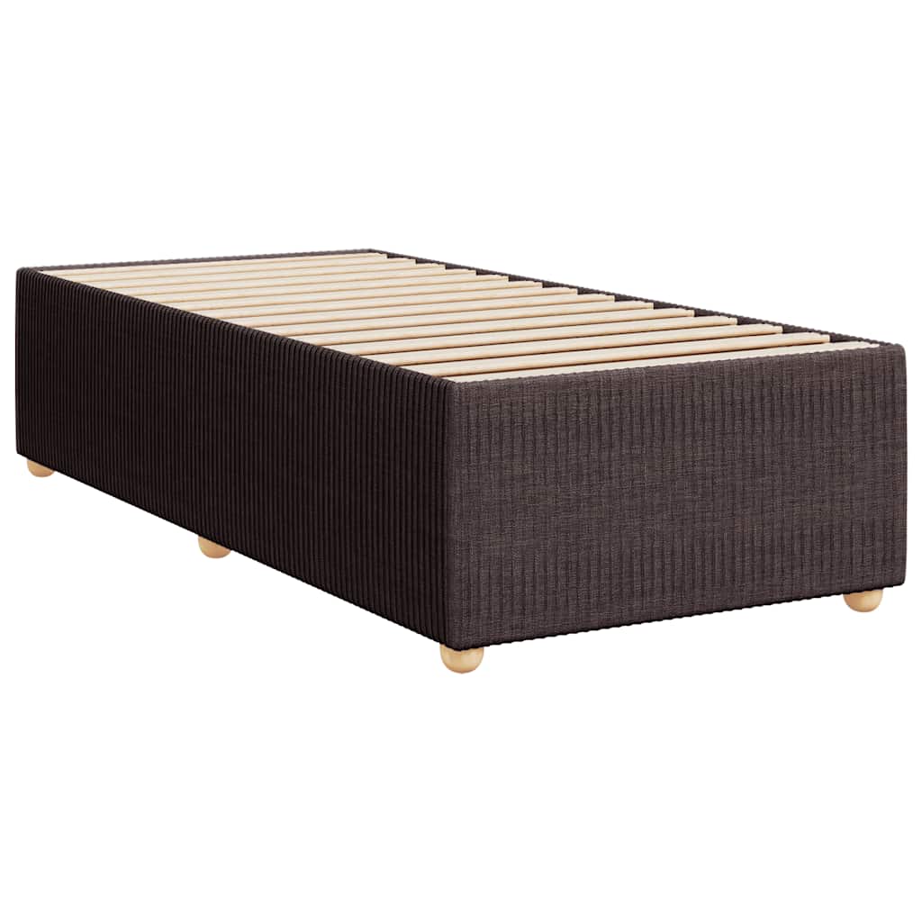 Estrutura de cama sem colchão 80x200 cm tecido castanho-escuro