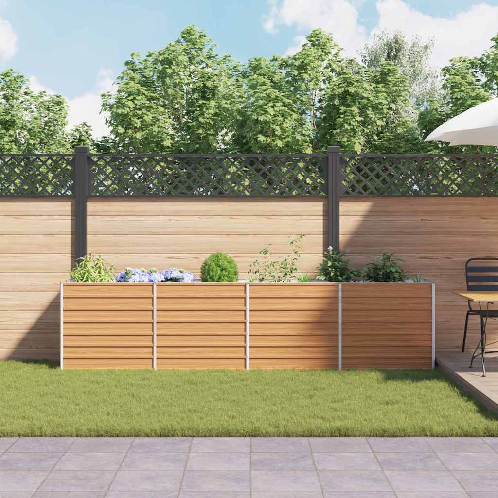 Canteiro de jardim elevado marrom claro 320 x 40 x 77 cm