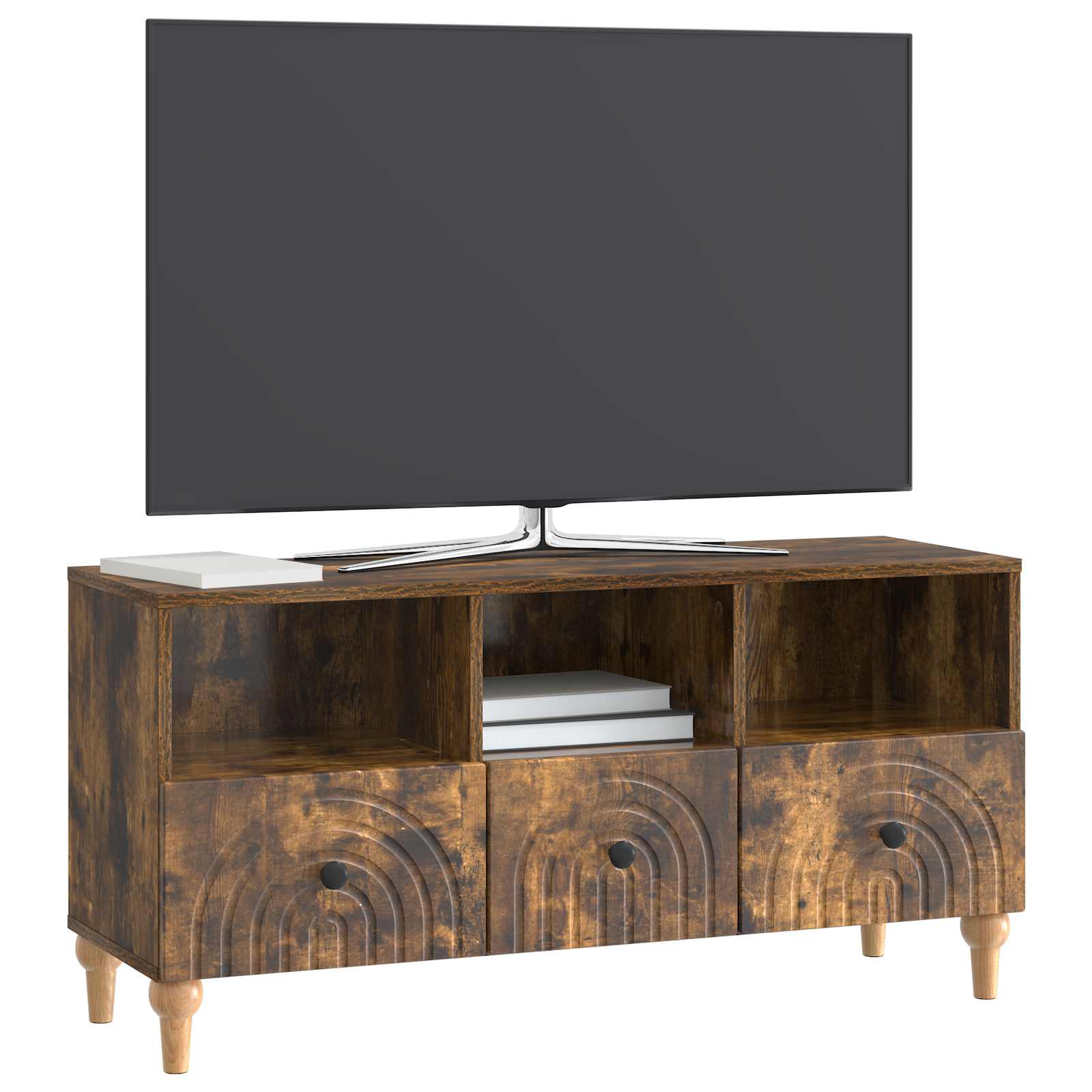 Gabinete para TV carvalho fumado 102 x 34,5 x 50 cm
