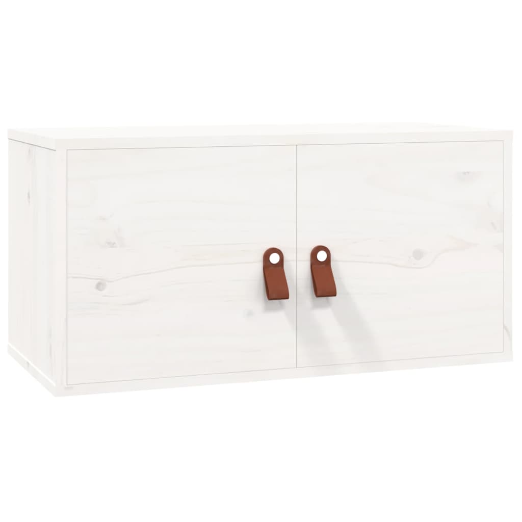 Armário de parede 60x30x30 cm madeira de pinho maciça branco