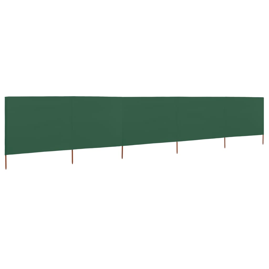 Para-vento com 5 painéis em tecido 600x160 cm verde