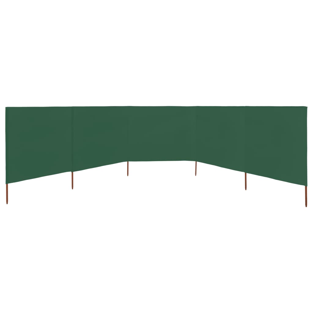 Para-vento com 5 painéis em tecido 600x160 cm verde