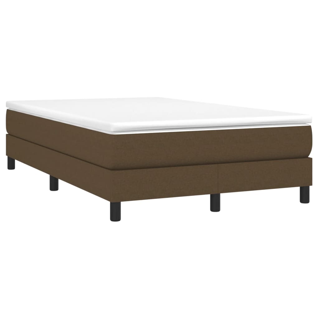 Estrutura de cama com molas 120x200 cm tecido castanho-escuro