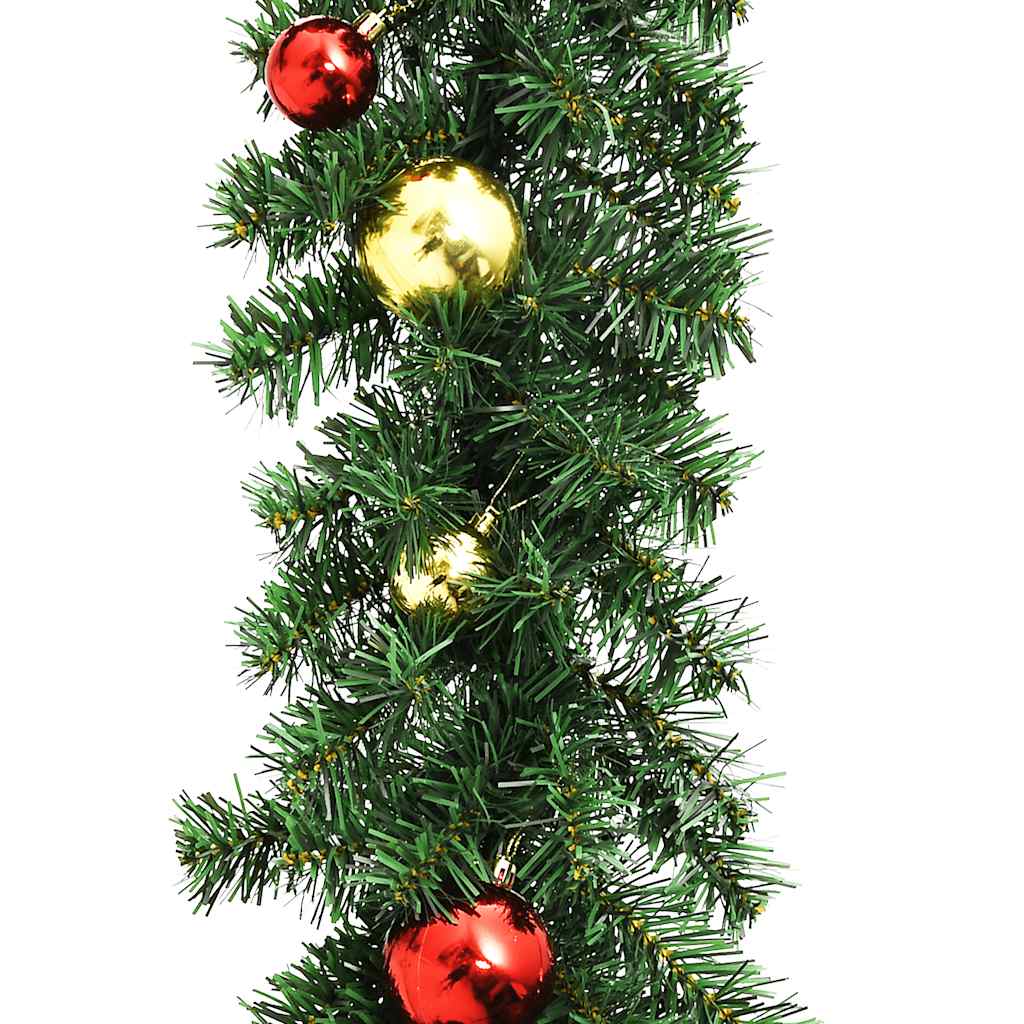 Grinalda de natal decorada com enfeites e luzes LED 20 m