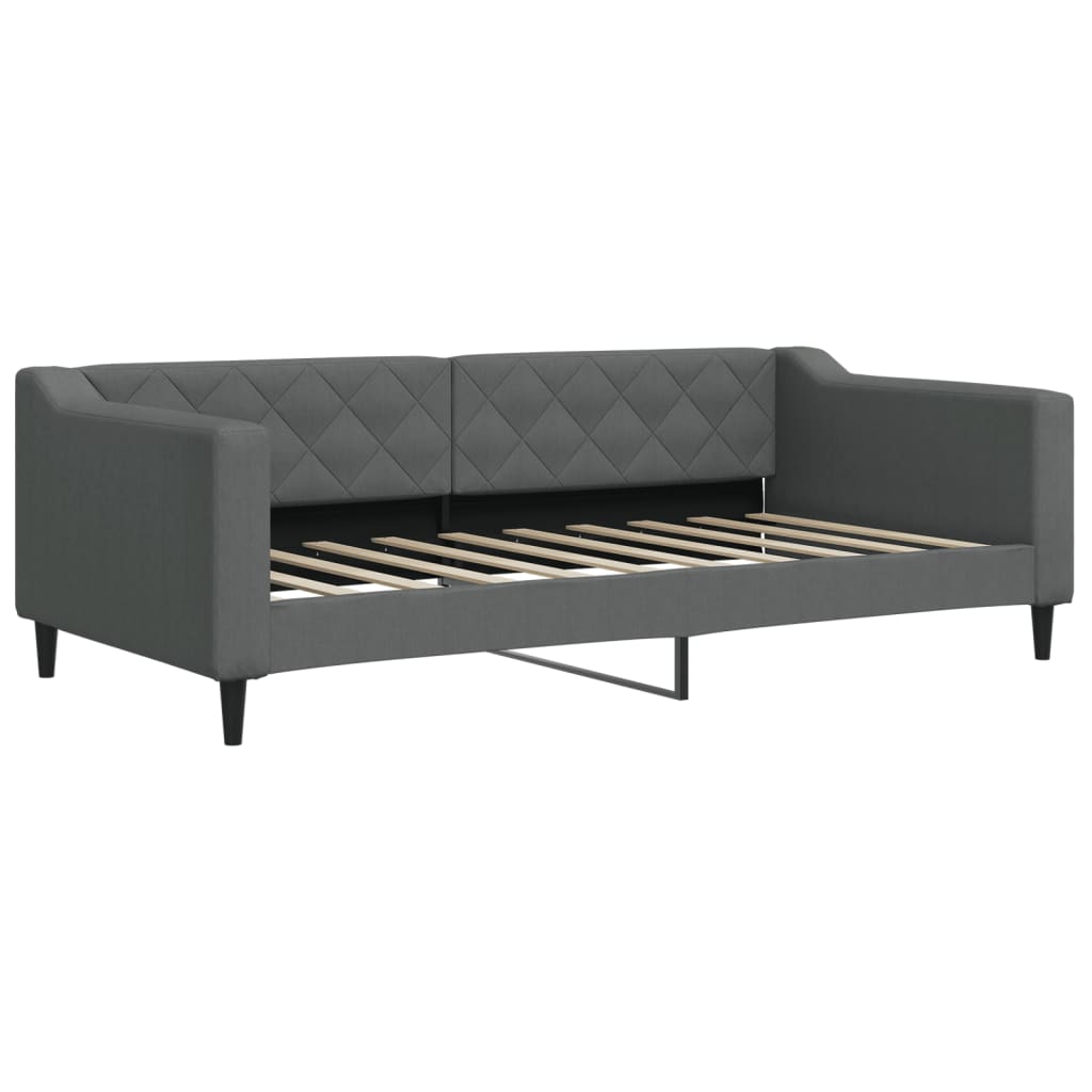 Sofá-cama c/ gavetão e colchões 90x190cm tecido cinzento-escuro