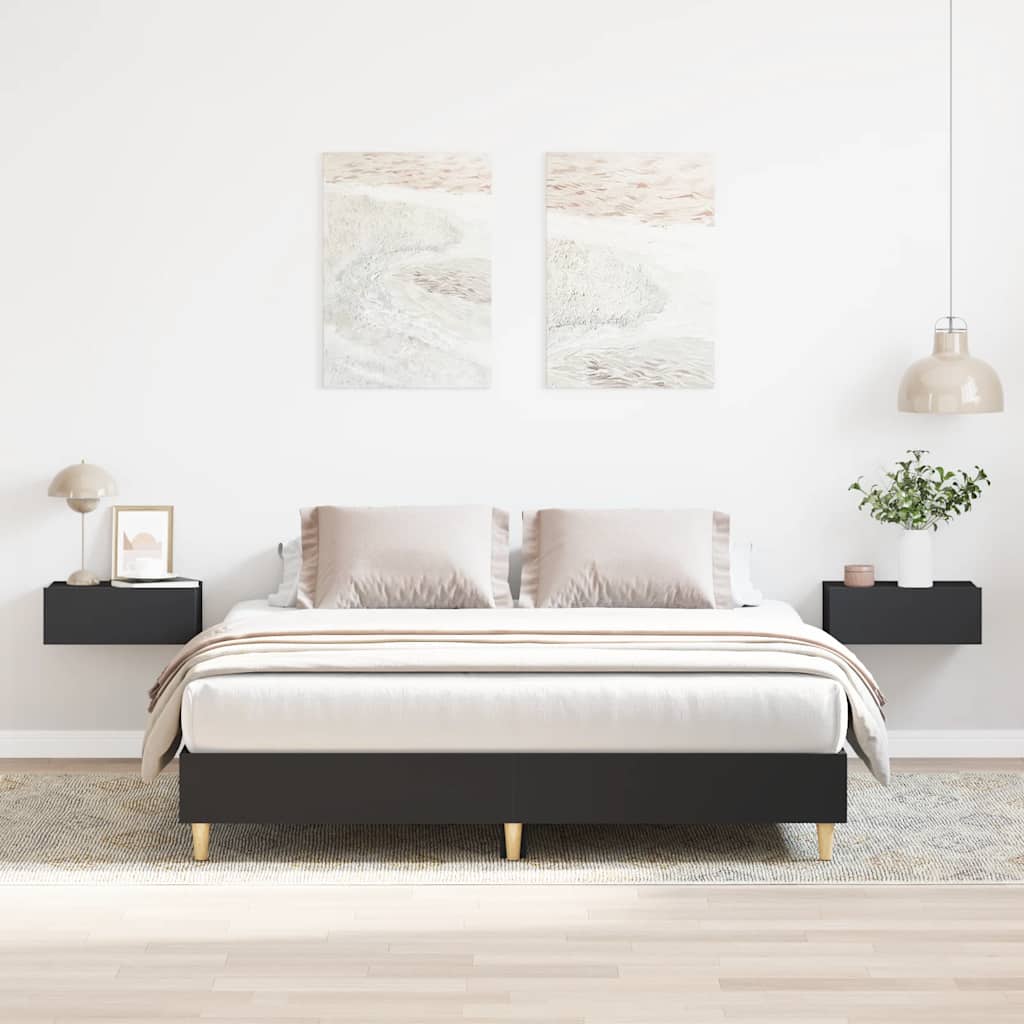 Estrutura de cama sem colchão 150x200 cm preto