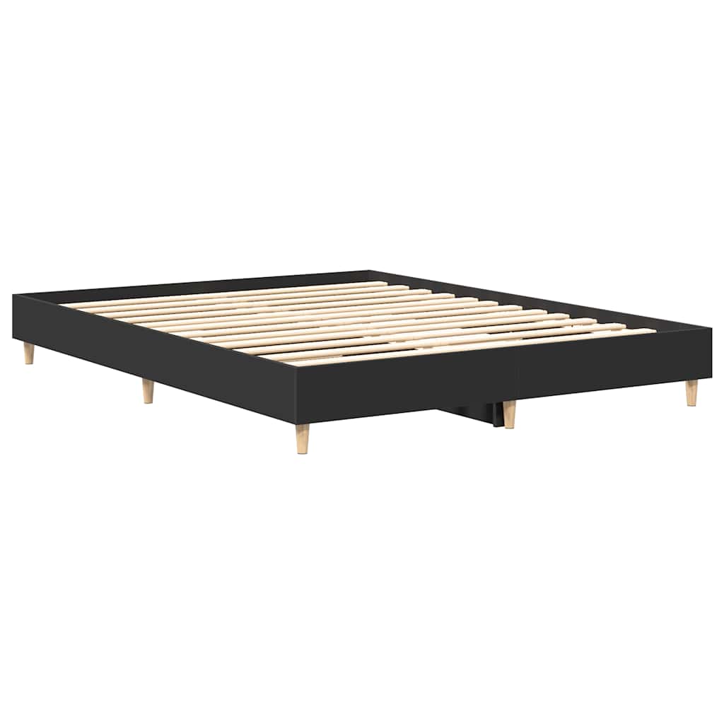 Estrutura de cama sem colchão 150x200 cm preto