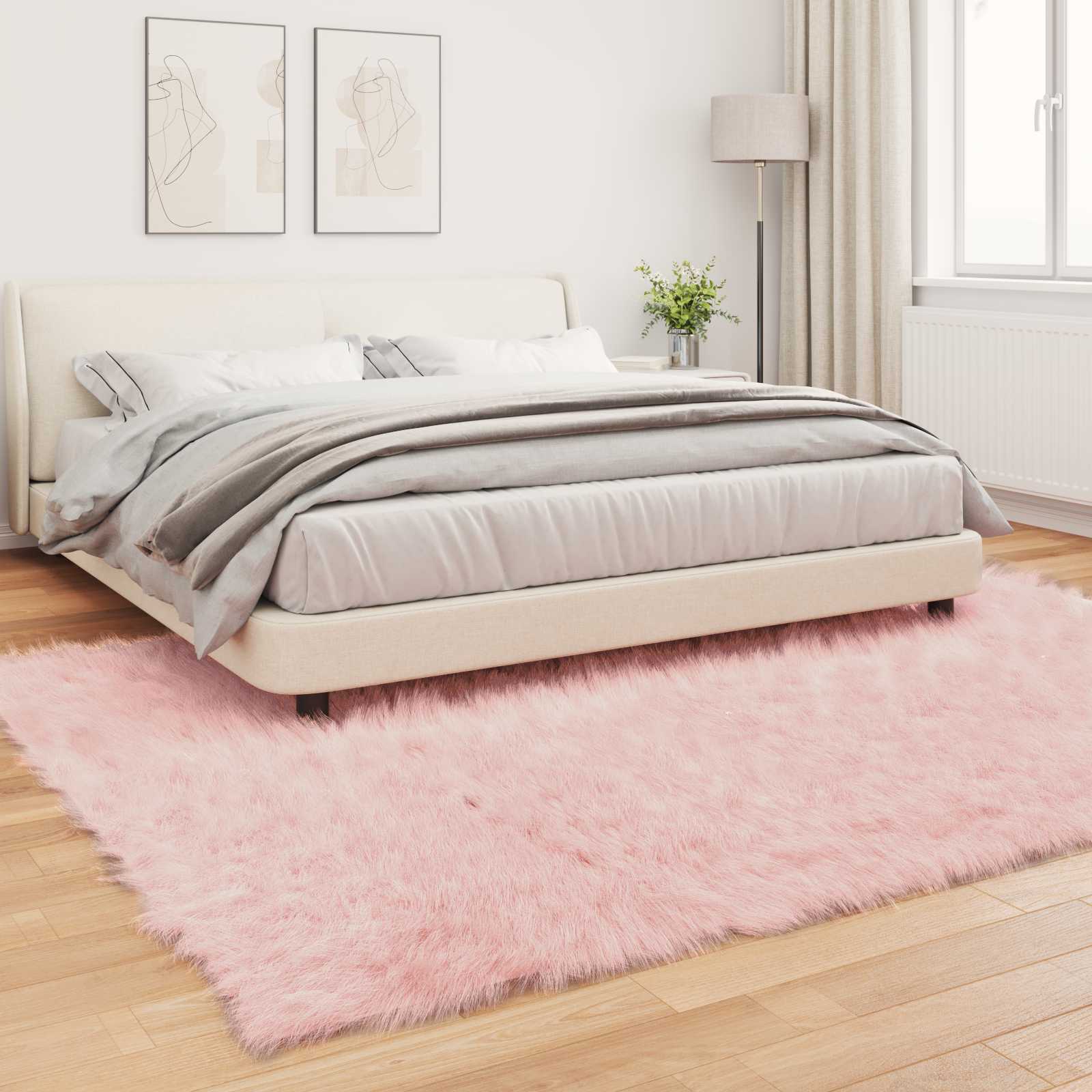 Tapete de de ovelha sintética tafalla rosa 240 x 340 cm