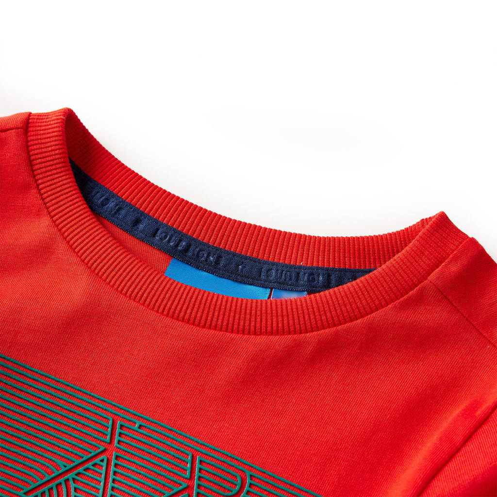 T-shirt de manga comprida para criança vermelho 128