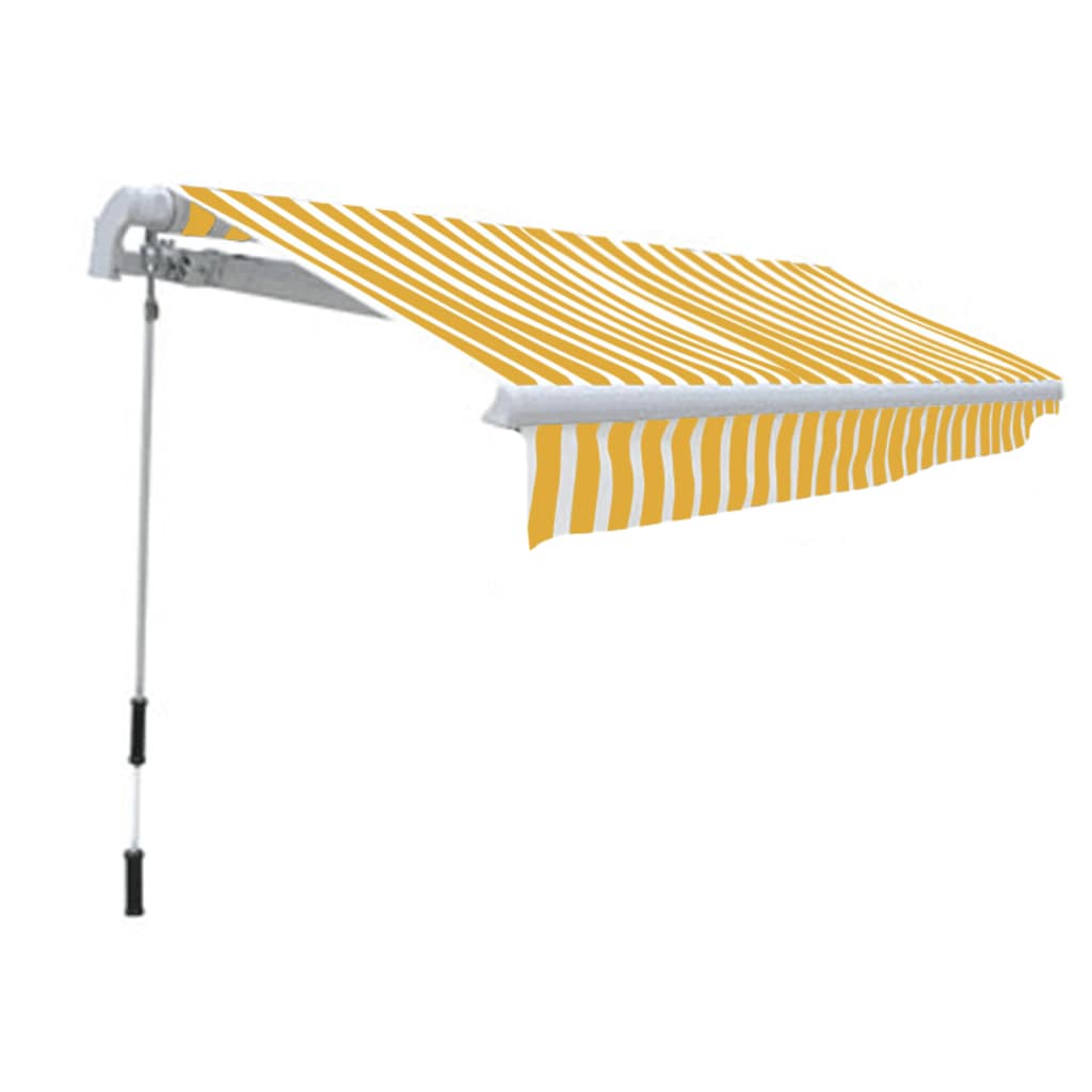 Toldo dobrável manual 300 cm amarelo/branco