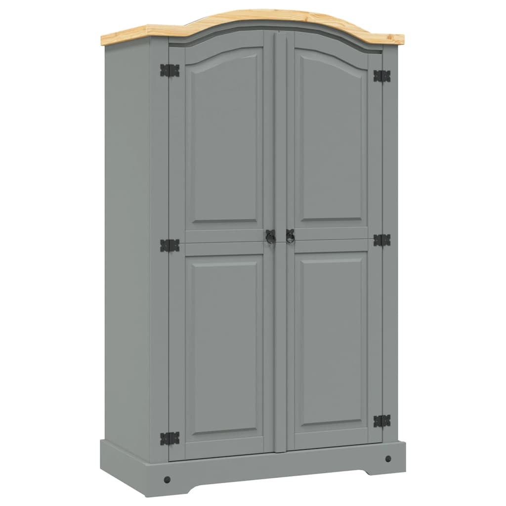 Roupeiro corona range pinho mexicano com 2 portas cinzento