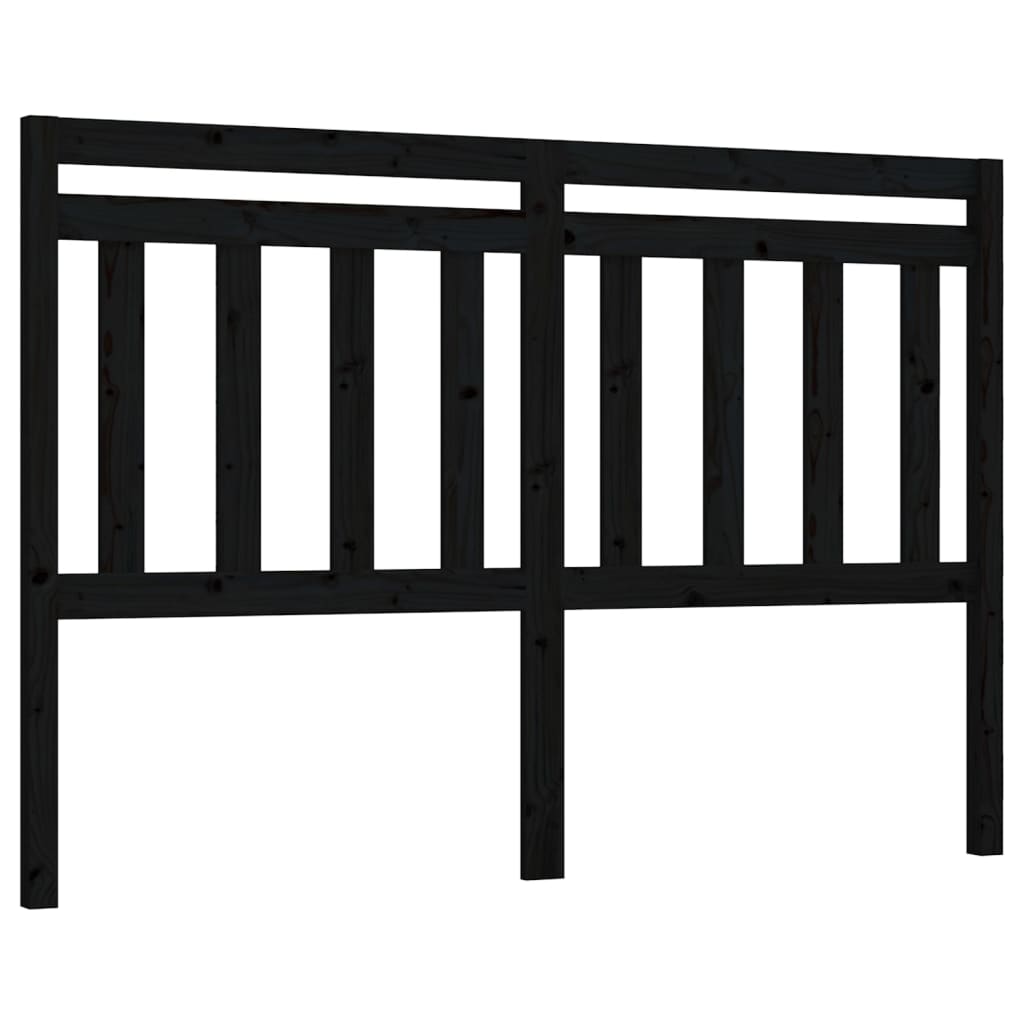 Cabeceira de cama 126x4x100 cm pinho maciço preto
