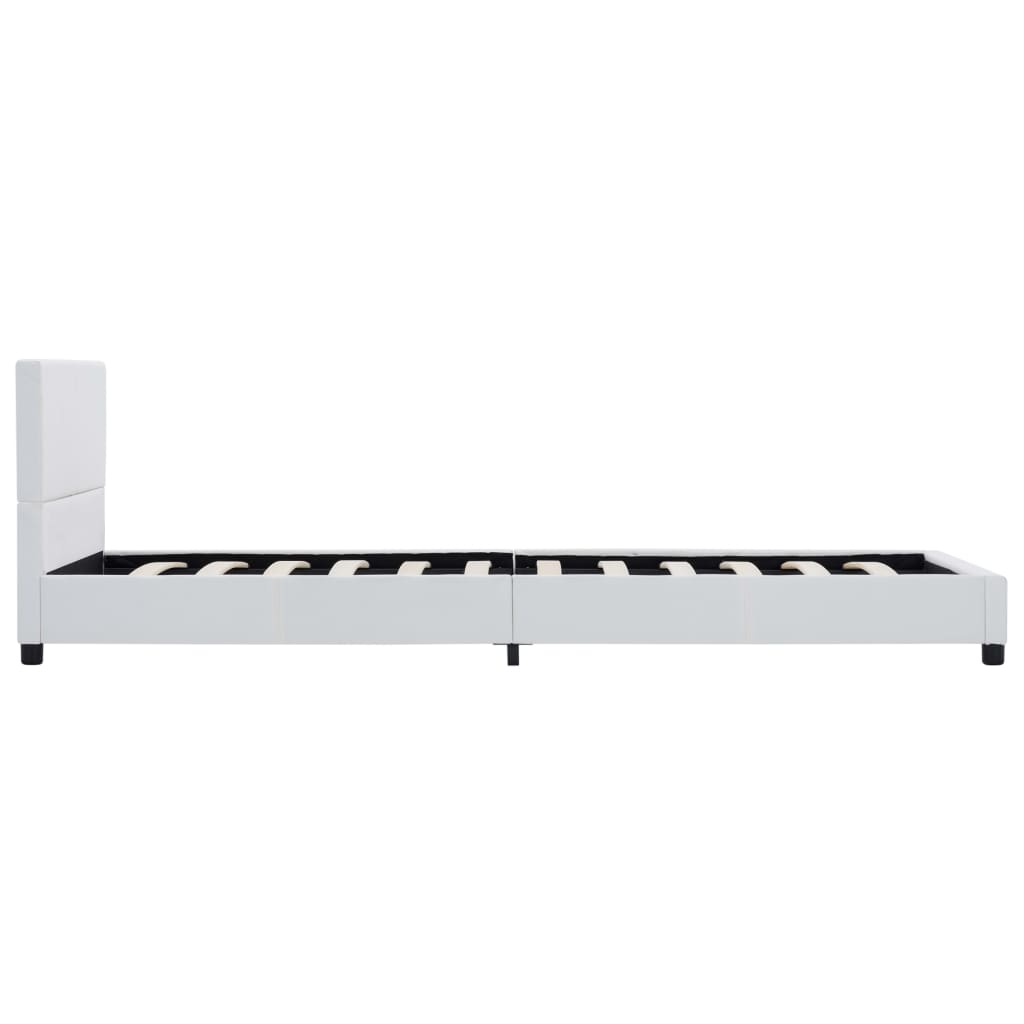 Estrutura de cama 100x200 cm couro artificial branco