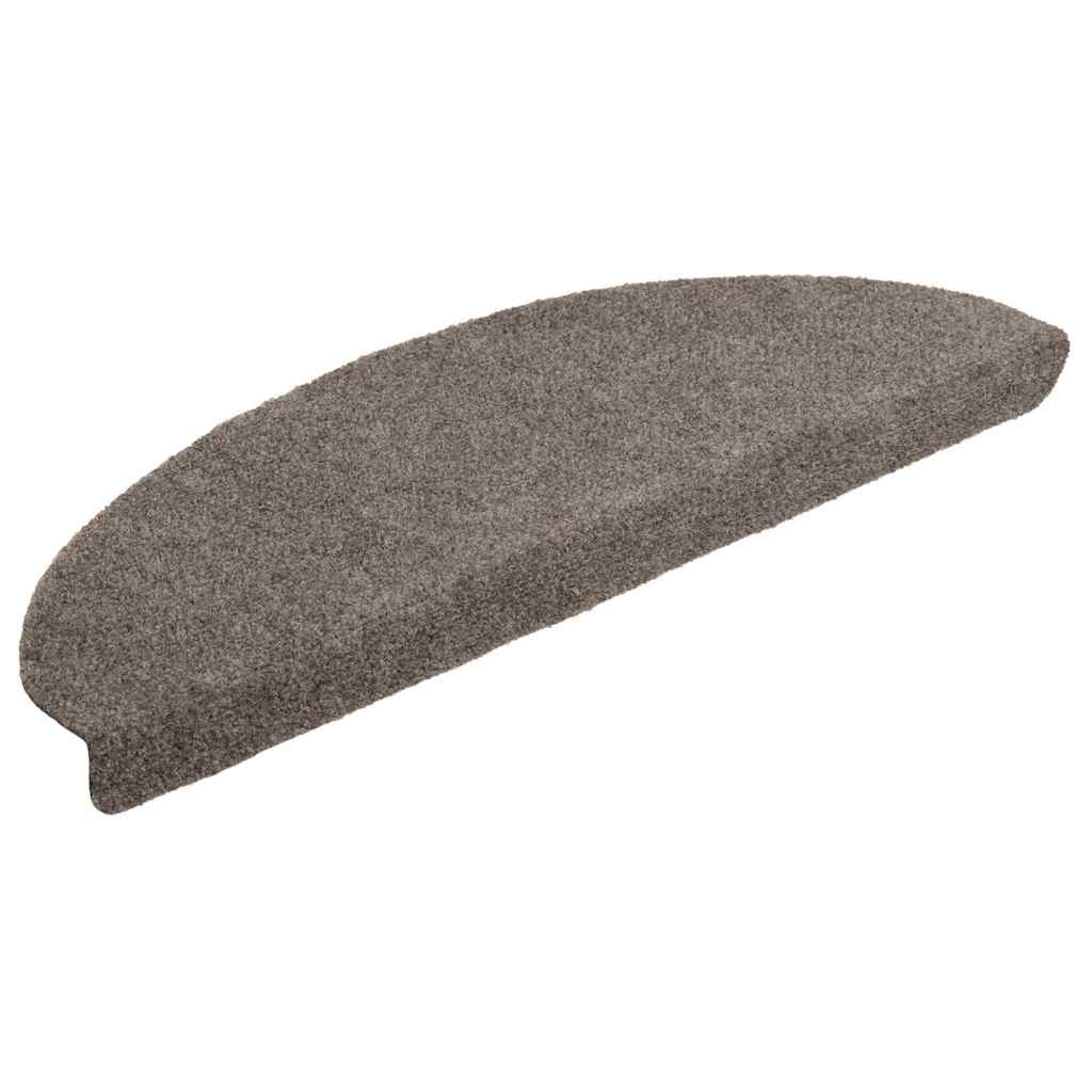 Tapetes de escada autoadesivos 20 peças 65x21x4 cm bege semicircular grande