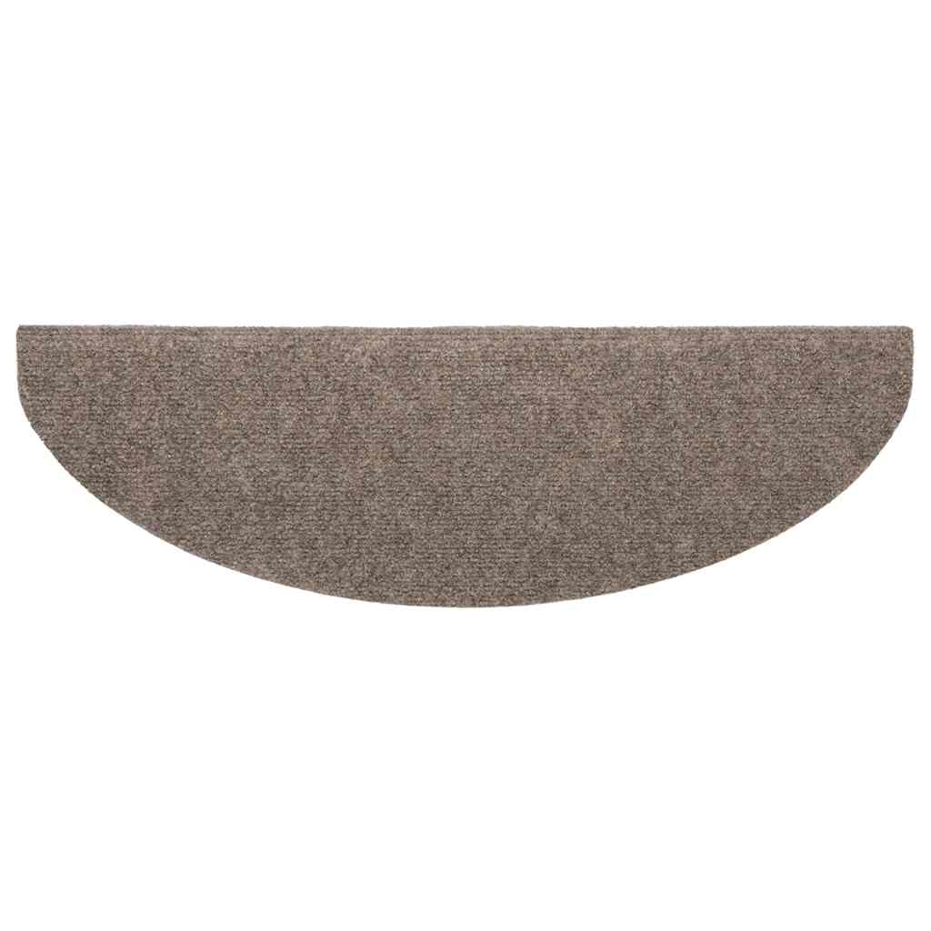 Tapetes de escada autoadesivos 20 peças 65x21x4 cm bege semicircular grande