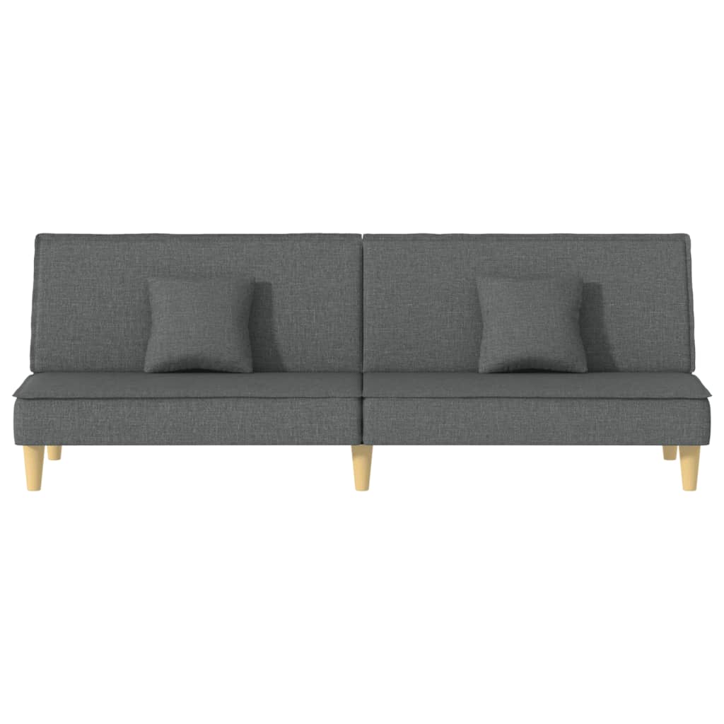 Sofá-cama tecido cinzento-escuro