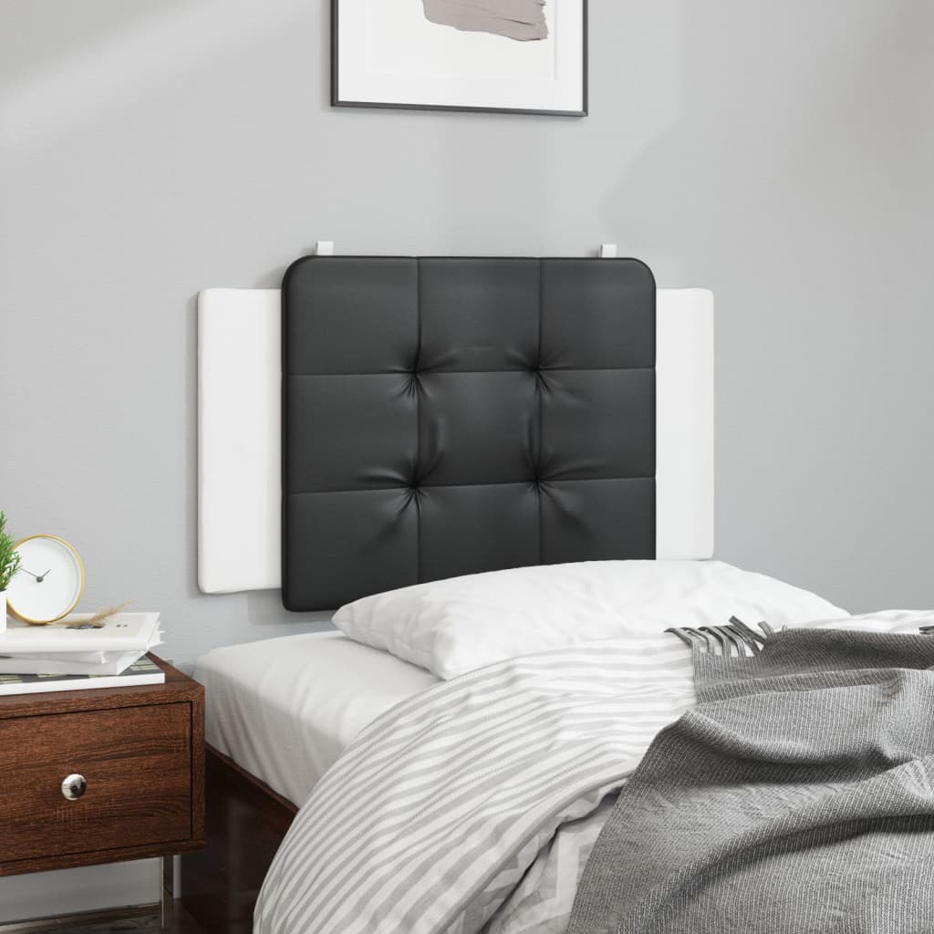Almofadão de cabeceira zadar 80 cm couro artificial preto e branco
