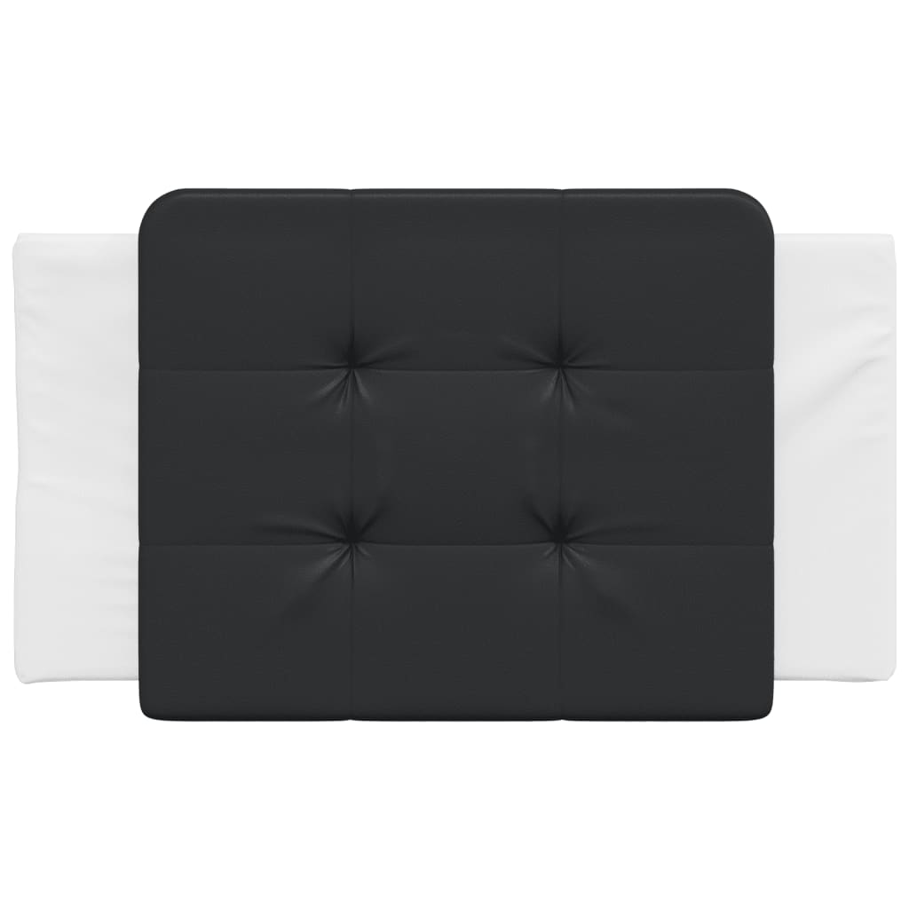 Almofadão de cabeceira zadar 80 cm couro artificial preto e branco