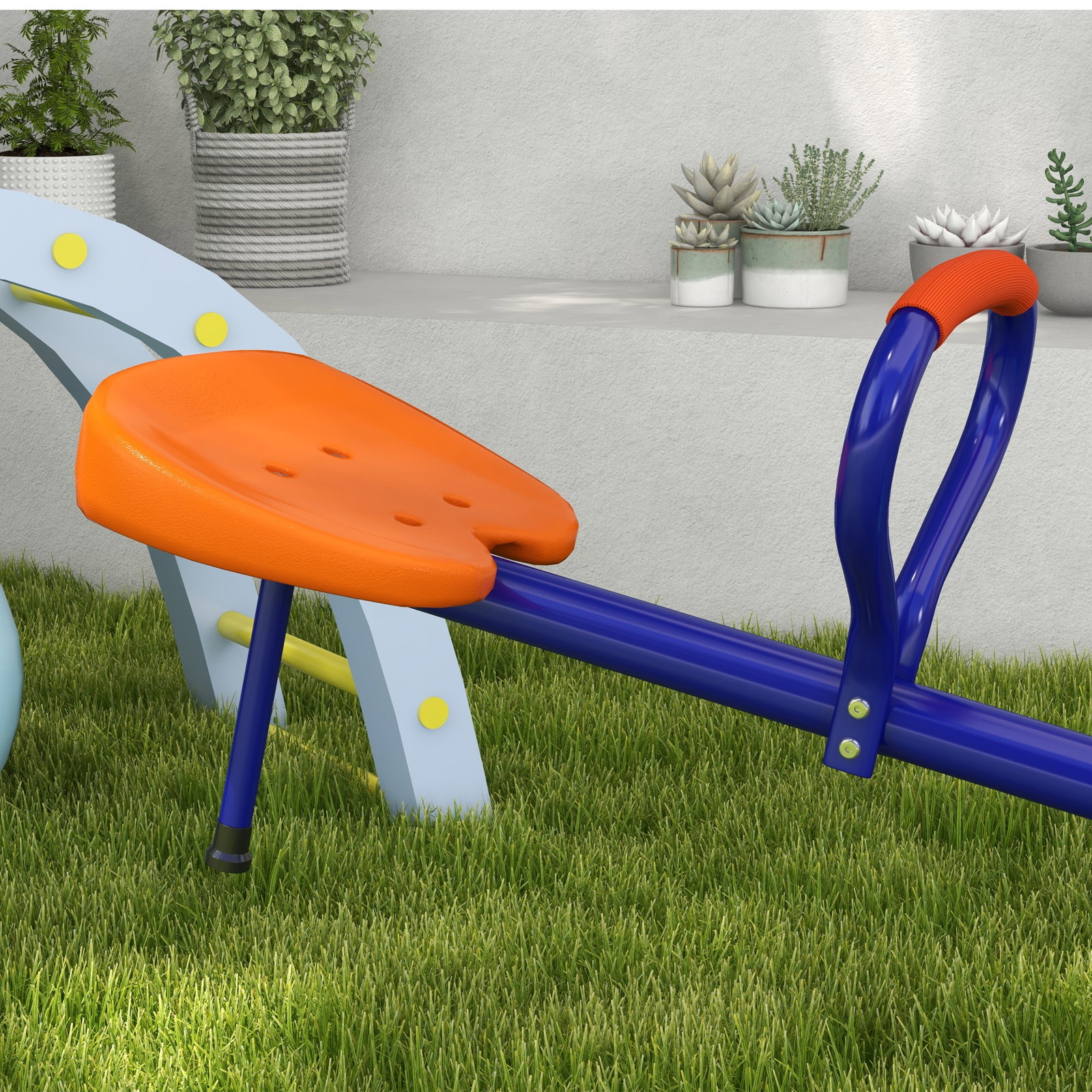 Baloiço para crianças sobe e desce infantil giratório 360° com barra de comprimento ajustável assento confortável multicolor