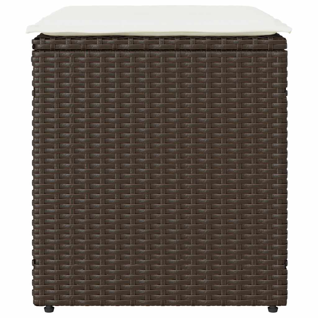 Bancos jardim com almofadas 2 unid 40x40x43 cm vime PE castanho