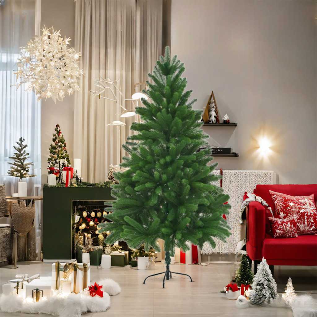 Árvore de natal artificial agulhas realistas 180 cm verde