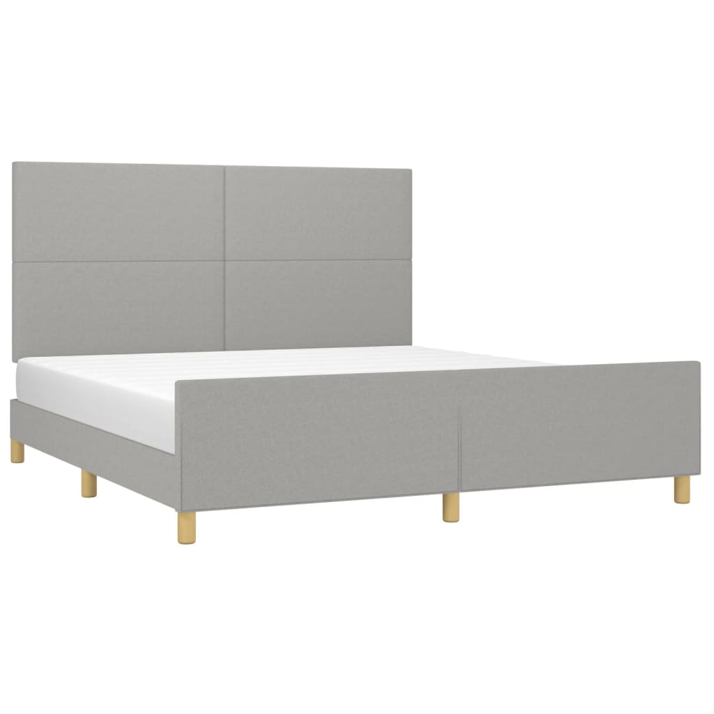 Estrutura de cama sem colchão 180x200 cm tecido cinzento-claro