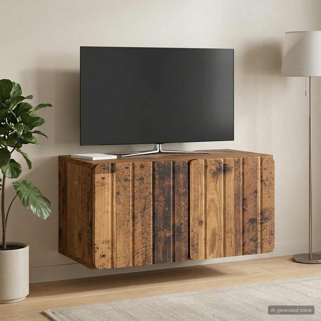 Gabinete de TV de parede 59,5 x 31 x 30 cm madeira antiga