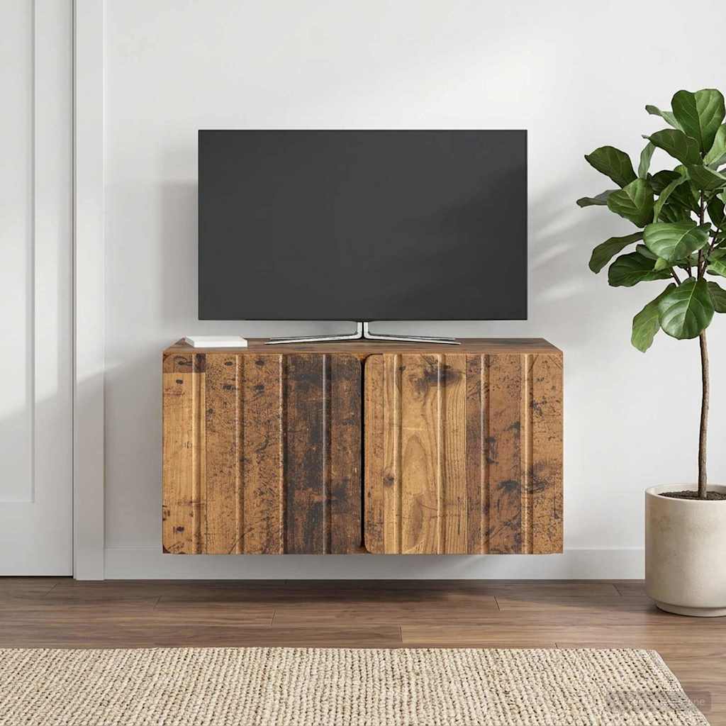 Gabinete de TV de parede 59,5 x 31 x 30 cm madeira antiga