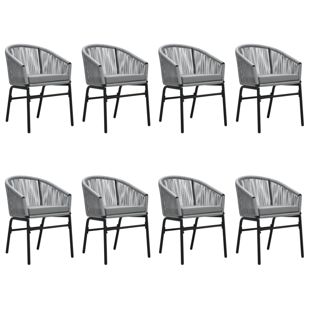 9 Pcs conjunto de jantar para jardim cinzento