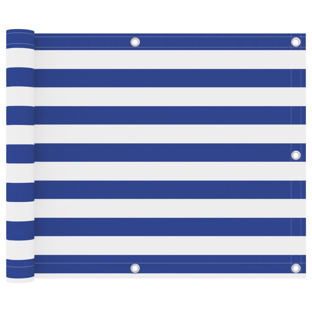 Tela de varanda 75x300 cm tecido oxford branco e azul