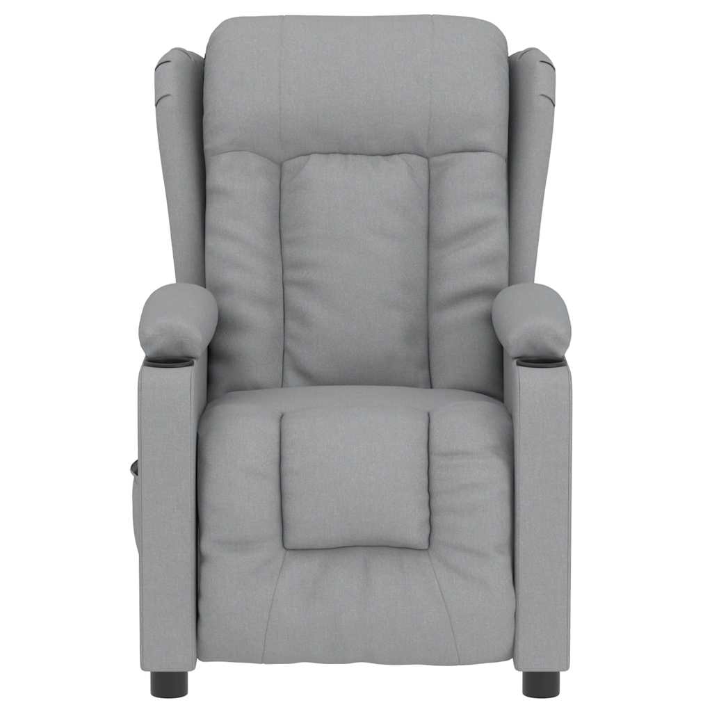 Poltrona de massagens elétrica tecido cinzento-claro