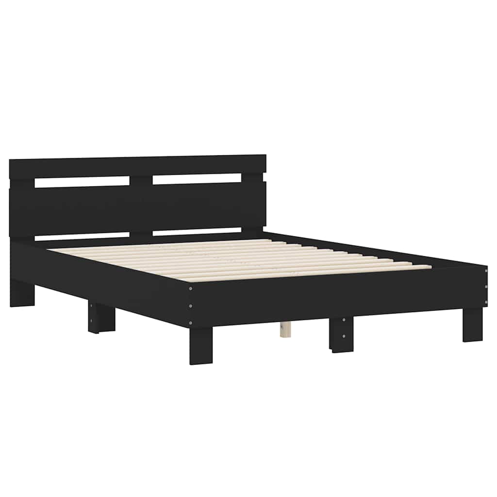 Estrutura cama c/ cabeceira 120x200 cm derivados madeira preto