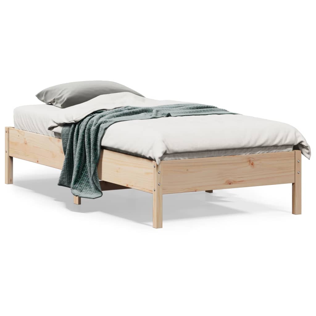 Cama sem colchão 75x190 cm madeira de pinho maciça