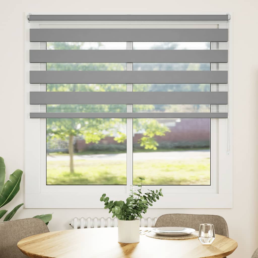 Cortina zebra, 120,9 x 175 cm, largura do tecido 116,7 cm, cinza