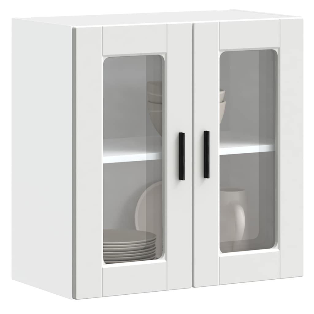 Armário de parede de cozinha com porta de vidro porto branco